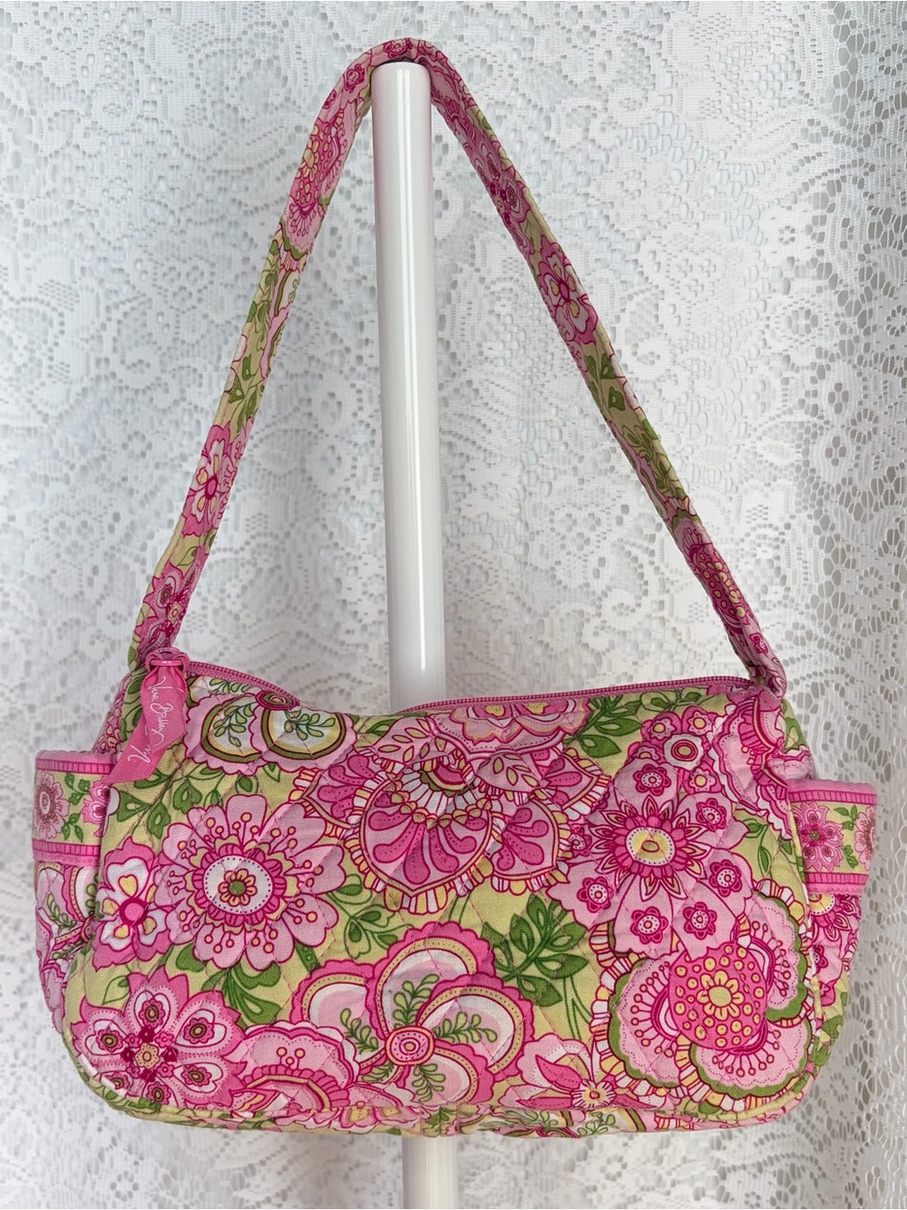 Vintage Y2K Vera Bradley Petal Pink Maggie Small Shoulder Bag Purse EUC